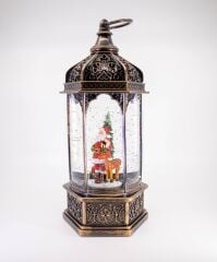 Noel Baba ve Geyiği Işıklı ve Müzikli Kar Küresi