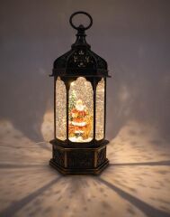 Noel Baba ve Geyiği Işıklı ve Müzikli Kar Küresi