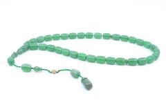 Kapsül Kesim Sıkma Kehribar Tesbih - Zümrüt Yeşil 8,5 x 12 mm