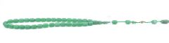 Kapsül Kesim Sıkma Kehribar Tesbih - Zümrüt Yeşil 8,5 x 12 mm