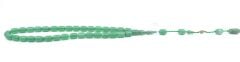Kapsül Kesim Sıkma Kehribar Tesbih - Zümrüt Yeşil 8,5 x 12 mm