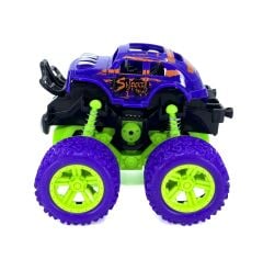 Mor Yeşil Dev Tekerlekli Oyuncak Canavar Kamyon - Süspansiyonlu Monster Truck Off-Road Araba