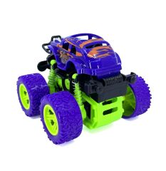 Mor Yeşil Dev Tekerlekli Oyuncak Canavar Kamyon - Süspansiyonlu Monster Truck Off-Road Araba