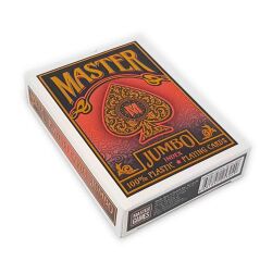 Jumbo Plastik Oyun Kartı Destesi / Kırmızı
