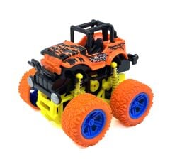 Turuncu Siyah Dev Tekerlekli Oyuncak Canavar Kamyon - Süspansiyonlu Monster Truck Off-Road Araba