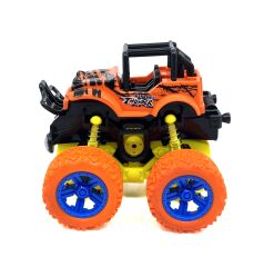 Turuncu Siyah Dev Tekerlekli Oyuncak Canavar Kamyon - Süspansiyonlu Monster Truck Off-Road Araba