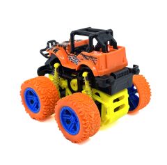 Turuncu Siyah Dev Tekerlekli Oyuncak Canavar Kamyon - Süspansiyonlu Monster Truck Off-Road Araba