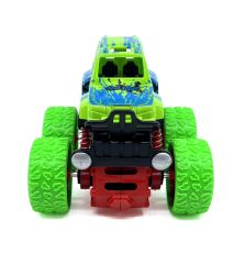 Yeşil Mavi Dev Tekerlekli Oyuncak Canavar Kamyon - Süspansiyonlu Monster Truck Off-Road Araba