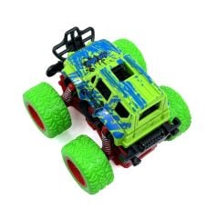Yeşil Mavi Dev Tekerlekli Oyuncak Canavar Kamyon - Süspansiyonlu Monster Truck Off-Road Araba