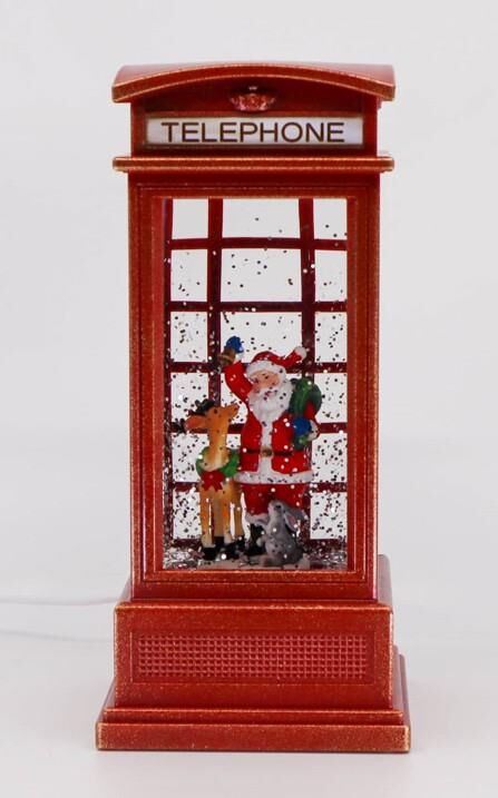 Noel Baba Ve Geyik Işıklı ve Müzikli Kar Küresi