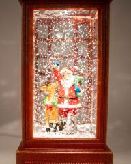 Noel Baba Ve Geyik Işıklı ve Müzikli Kar Küresi