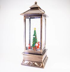 Dönen Noel Baba Işıklı ve Müzikli Kar Küresi