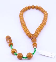 Küre Kesim Sıkma Kehribar Tesbih 9 x 9 mm 0997