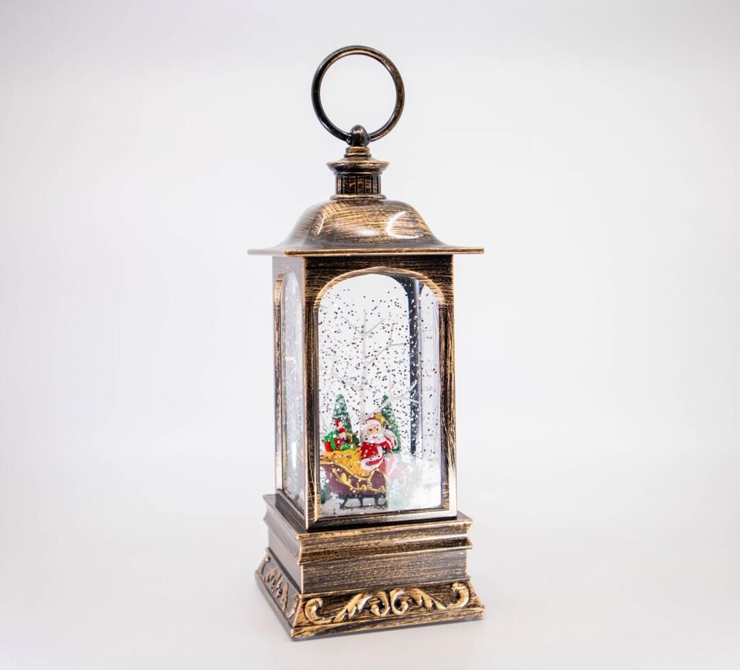 Noel Baba Ak Agaç Işıklı ve Müzikli Kar Küresi