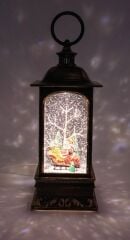 Noel Baba Ak Agaç Işıklı ve Müzikli Kar Küresi