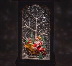 Noel Baba Ak Agaç Işıklı ve Müzikli Kar Küresi