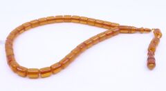 Çubuk Kesim Sıkma Kehribar Tesbih 9 x 10,5 mm