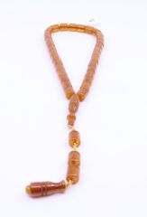 Çubuk Kesim Sıkma Kehribar Tesbih 9 x 10,5 mm