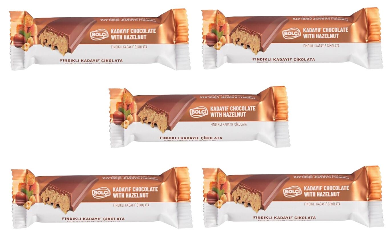 Bolçi Dubai Çikolatası Fındıklı Kadayıf Dolgulu Sütlü Çikolata 30g (5 ADET)