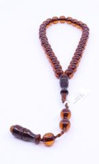 Küre Kesim Sıkma Kehribar Tesbih 9 x 9 mm 996