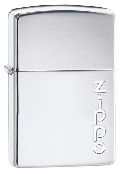 Zippo High Polish Chrome Vertical Logo Dizayn Çakmak
