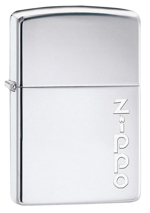Zippo High Polish Chrome Vertical Logo Dizayn Çakmak