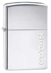 Zippo High Polish Chrome Vertical Logo Dizayn Çakmak