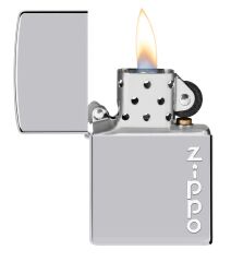 Zippo High Polish Chrome Vertical Logo Dizayn Çakmak
