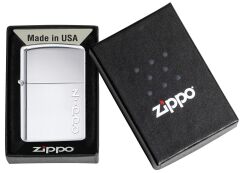 Zippo High Polish Chrome Vertical Logo Dizayn Çakmak