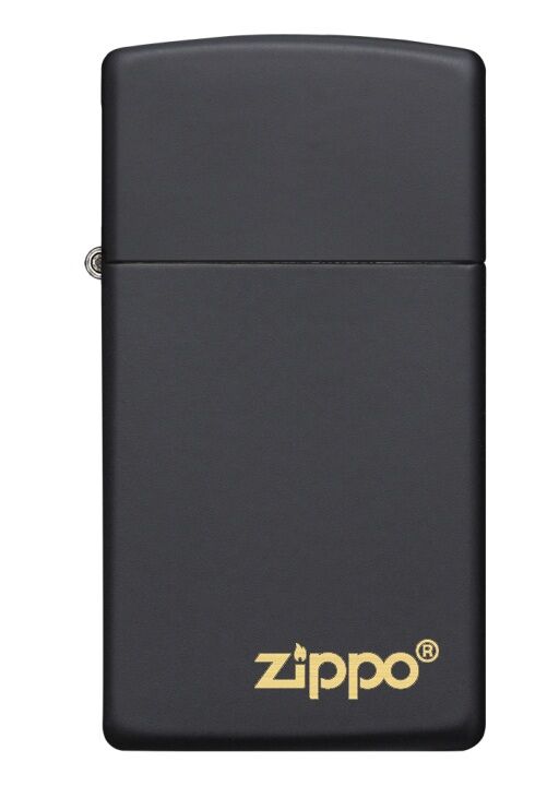 Zippo Black Matte Logo Dizayn Slim Çakmak