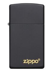 Zippo Black Matte Logo Dizayn Slim Çakmak