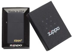 Zippo Black Matte Logo Dizayn Slim Çakmak