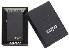 Zippo Black Matte Logo Dizayn Slim Çakmak