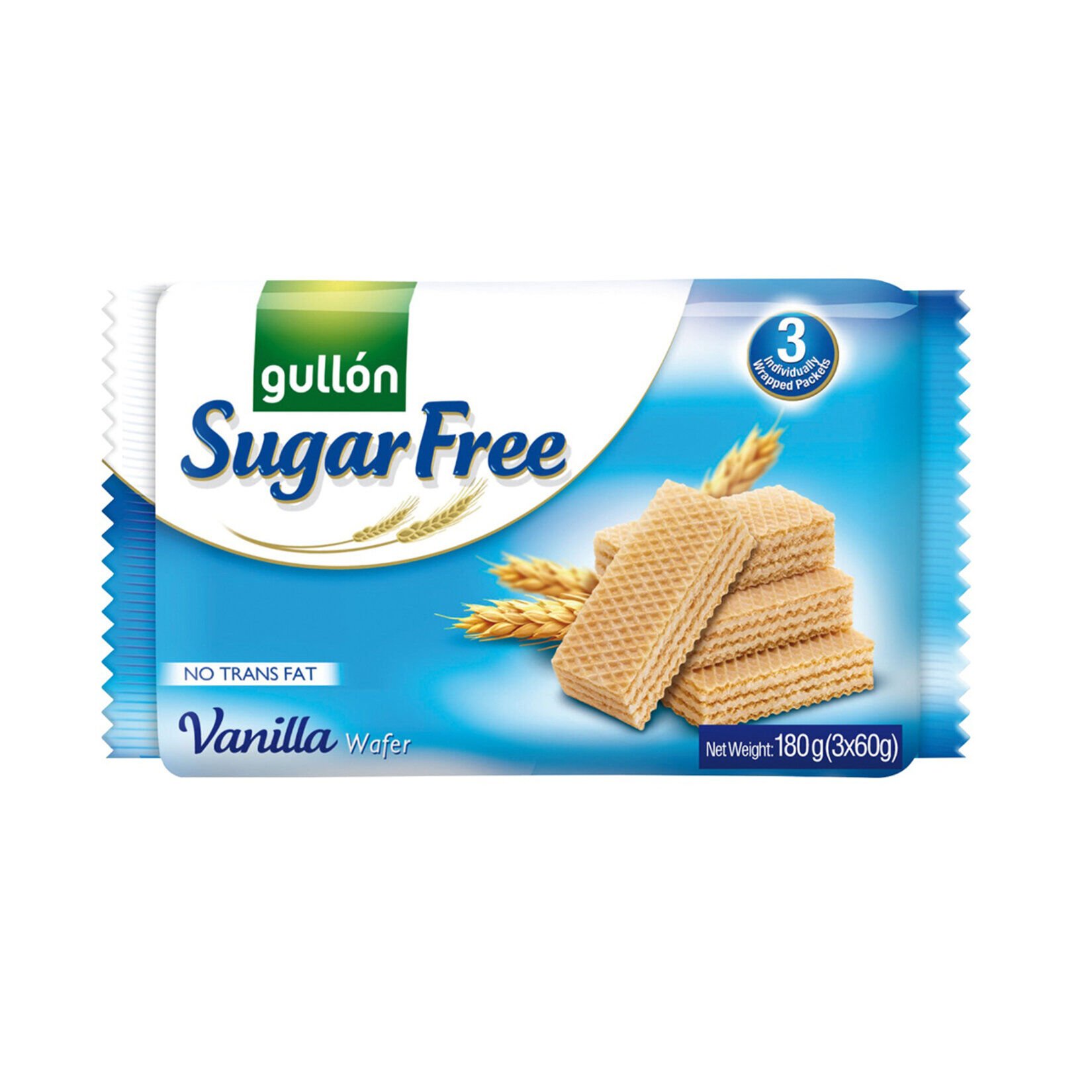 Gullon Vanilya Aromalı Krema Dolgulu Şekersiz Gofret - Sugar Free Wafer 180 gr
