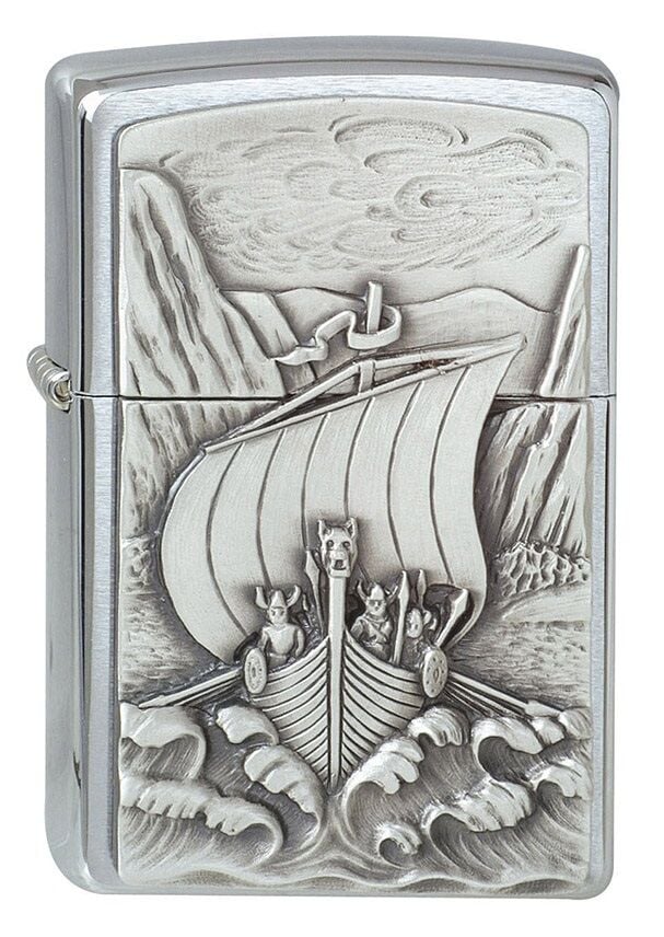 Zippo Viking Fjord Amblem Dizayn Çakmak