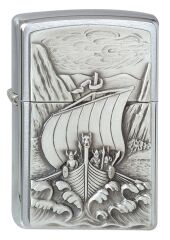 Zippo Viking Fjord Amblem Dizayn Çakmak