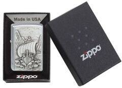 Zippo Viking Fjord Amblem Dizayn Çakmak