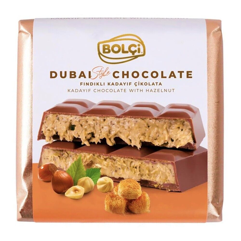 Bolçi Fındıklı Kadayıf Dolgulu Sütlü Çikolata - Dubai Çikolatası 100g
