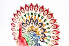 Swarovski Taşlı Kırmızı Tavuskuşu Figürlü Mücevher-Takı Kutusu