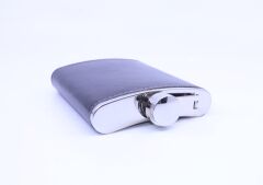 Siyah Deri Kaplama Cep Matarası/Flask 8 OZ