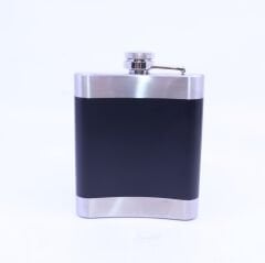 Siyah - Krom  Cep Matarası-Flask 7 OZ