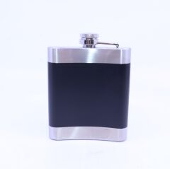 Siyah - Krom  Cep Matarası-Flask 7 OZ