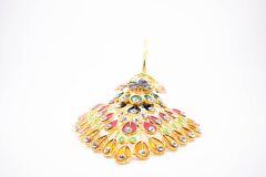 Swarovski Taşlı Golden Tavuskuşu Figürlü Mücevher-Takı Kutusu