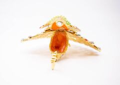 Swarovski Taşlı Golden Tavuskuşu Figürlü Mücevher-Takı Kutusu