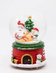 Noel Baba ve Kardan Adam Işıklı ve Müzikli Kar Küresi