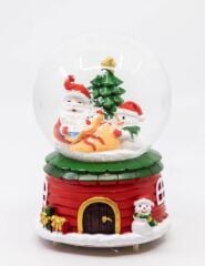 Noel Baba ve Kardan Adam Işıklı ve Müzikli Kar Küresi