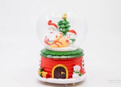 Noel Baba ve Kardan Adam Işıklı ve Müzikli Kar Küresi