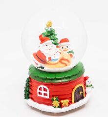 Noel Baba ve Kardan Adam Işıklı ve Müzikli Kar Küresi