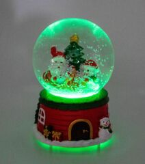 Noel Baba ve Kardan Adam Işıklı ve Müzikli Kar Küresi