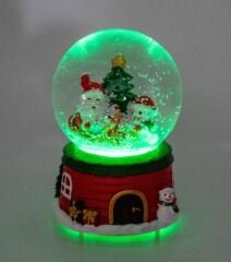 Noel Baba ve Kardan Adam Işıklı ve Müzikli Kar Küresi